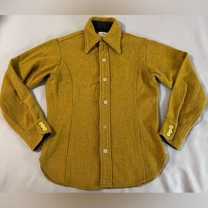 Vtg 60s Fox Knapp Men S Solid ‎ Wool Flannel Jacket Button USA Lumberjack Minn.